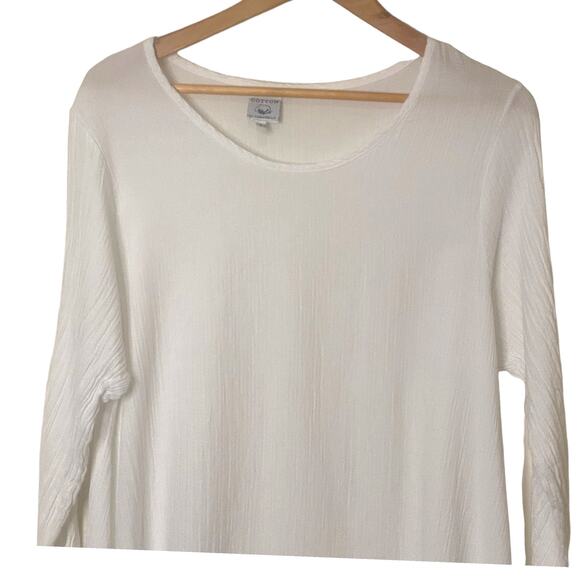 Cotton by Caramella Made in Greece Waterfall Hem Pullover Tunic Blouse - Picture 2 of 8